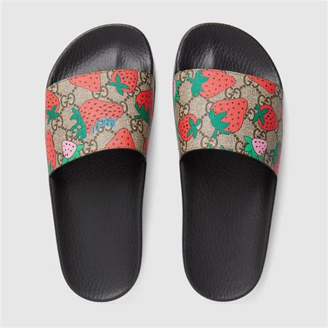 strawberry gucci slides|gucci slides nordstrom rack.